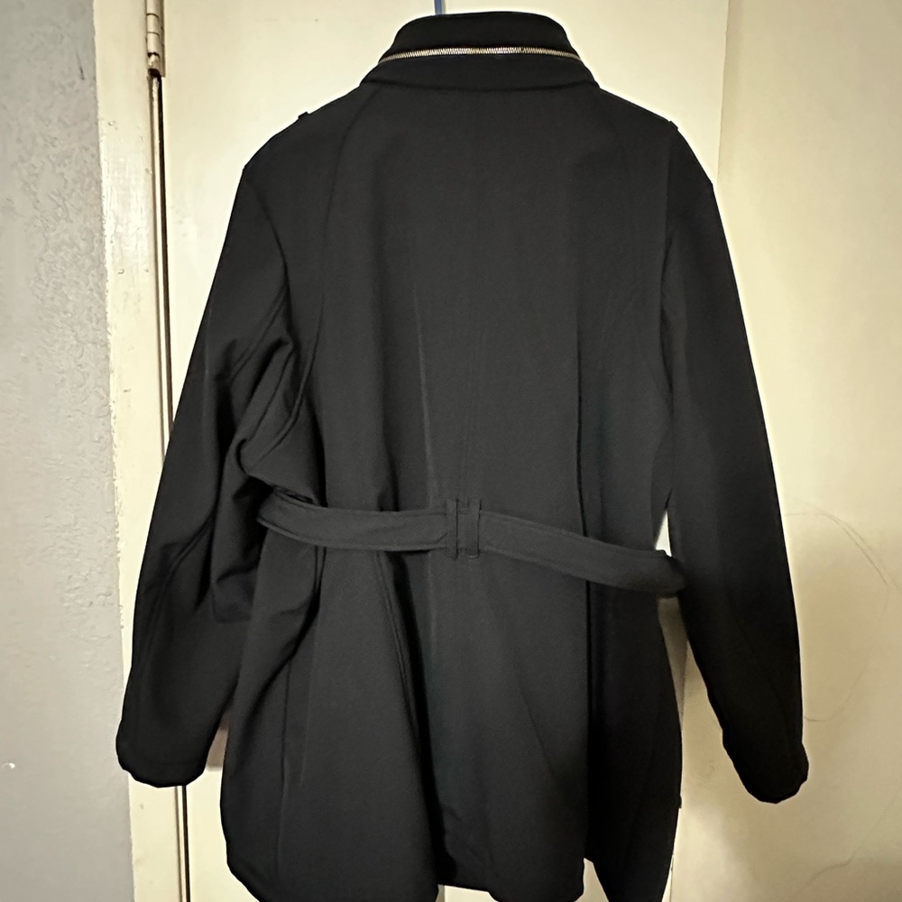 Michael Kors Black Trench Coat with Belt - Picture 3 of 4